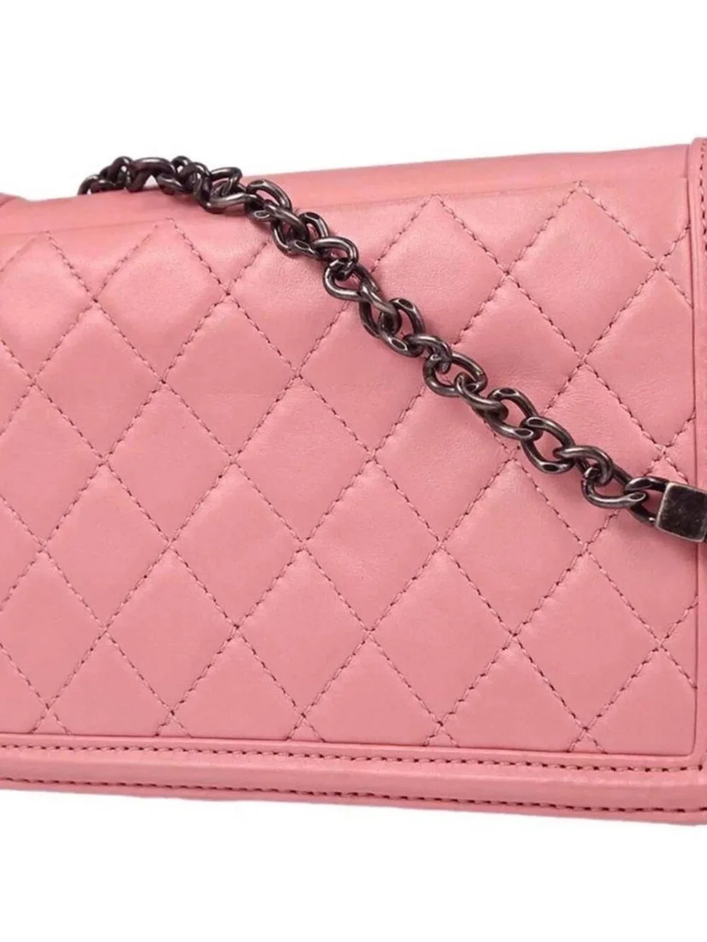 Chanel Pink Lambskin Boy Brick Flap Bag Shoulder Bag NQ04837